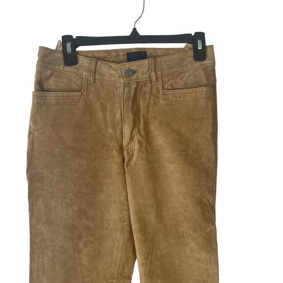 Jou Jou‎ Skins Size 7/8 Waist 28 Vintage 90's Suede Leather Tan Pants - Picture 2 of 9